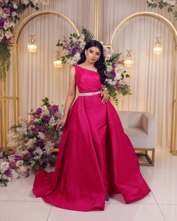 KJ0157 Fuchsia One Shoulder