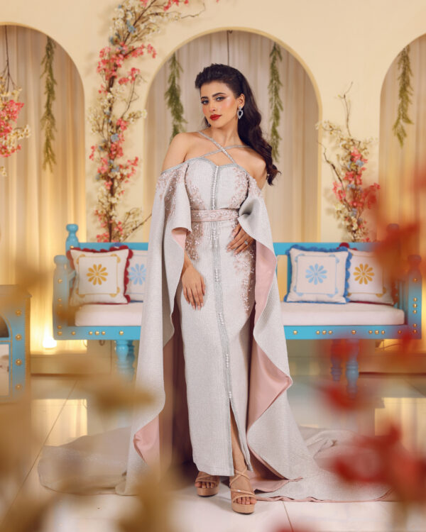 KB0173 Silver Moroccan Caftan