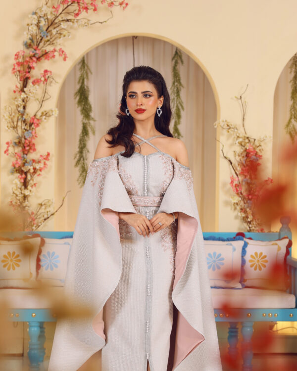 KB0173 Silver Moroccan Caftan - Image 5