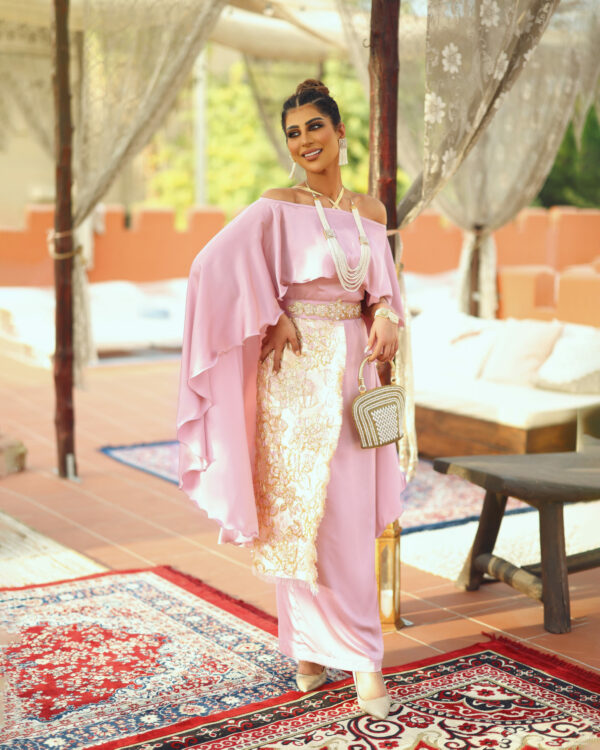 KJ0152 Flowing Mauve Caftan