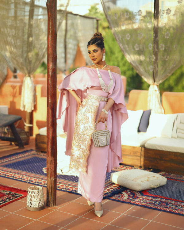 KJ0152 Flowing Mauve Caftan - Image 2