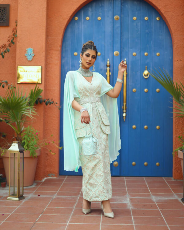 KJ0150 Turquoise Caftan
