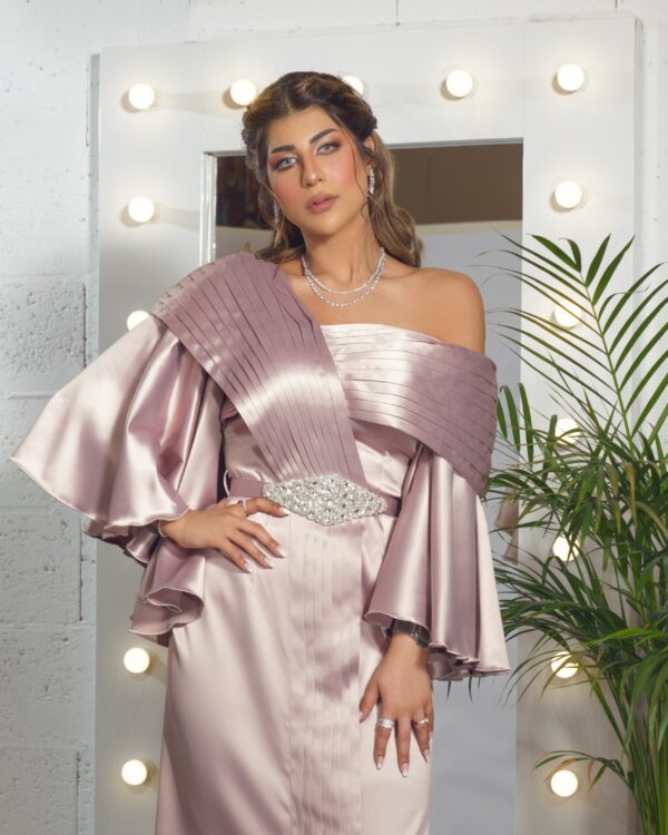 KJ0138 Off shoulder Pleats - Image 2