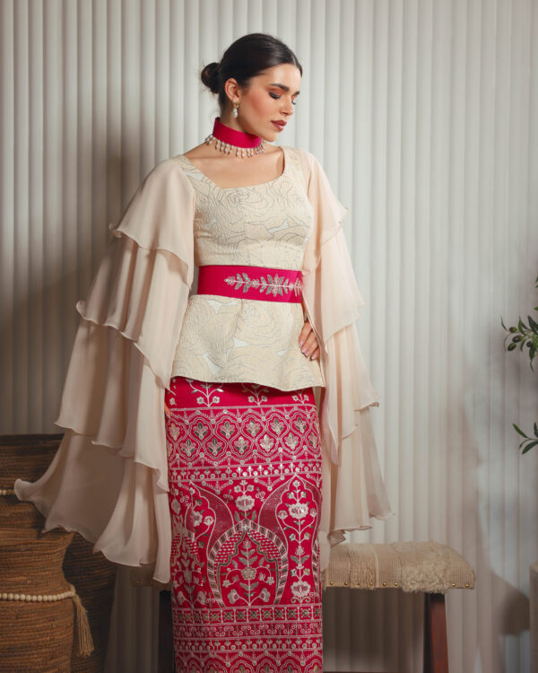 KJ0166A The Pink Peplum - Image 4