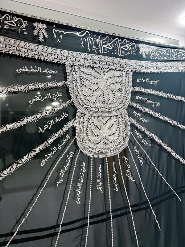 KM001BS2 Dark Green Leaves Mishmar & Silver Embroidery - Image 2