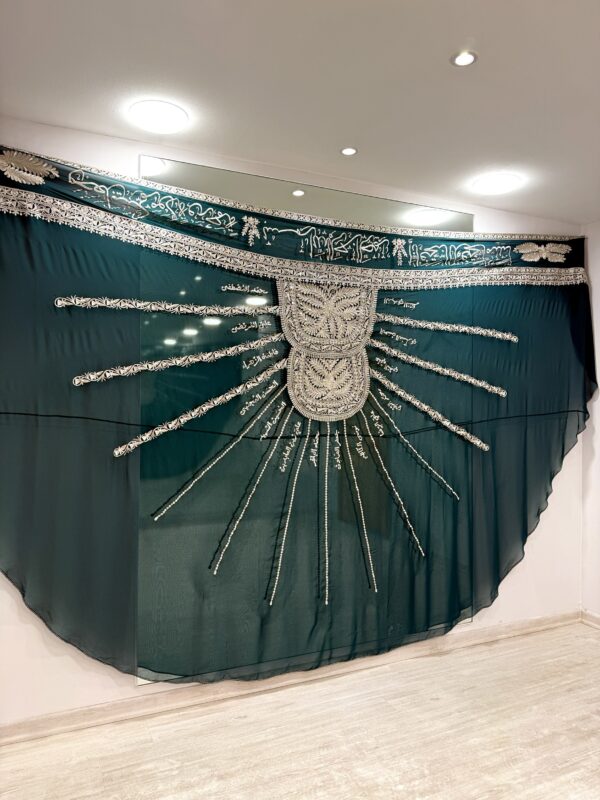 KM001BS3 Torquoise Green Leaves Mishmar & Silver Embroidery - Image 2