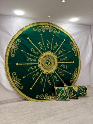 KM0025G Jilwa Round Khidra in Green + Pillows Set